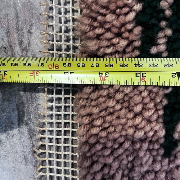 Deer Latch Hook Rug Canvas Woodland Scene 27" X 34" Needs Hemming Cabin cor - Picture 5 of 5